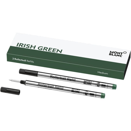 Montblanc eccetto roller refill in irish green verde con finitura metallica argento e verde per penna rollerball medium