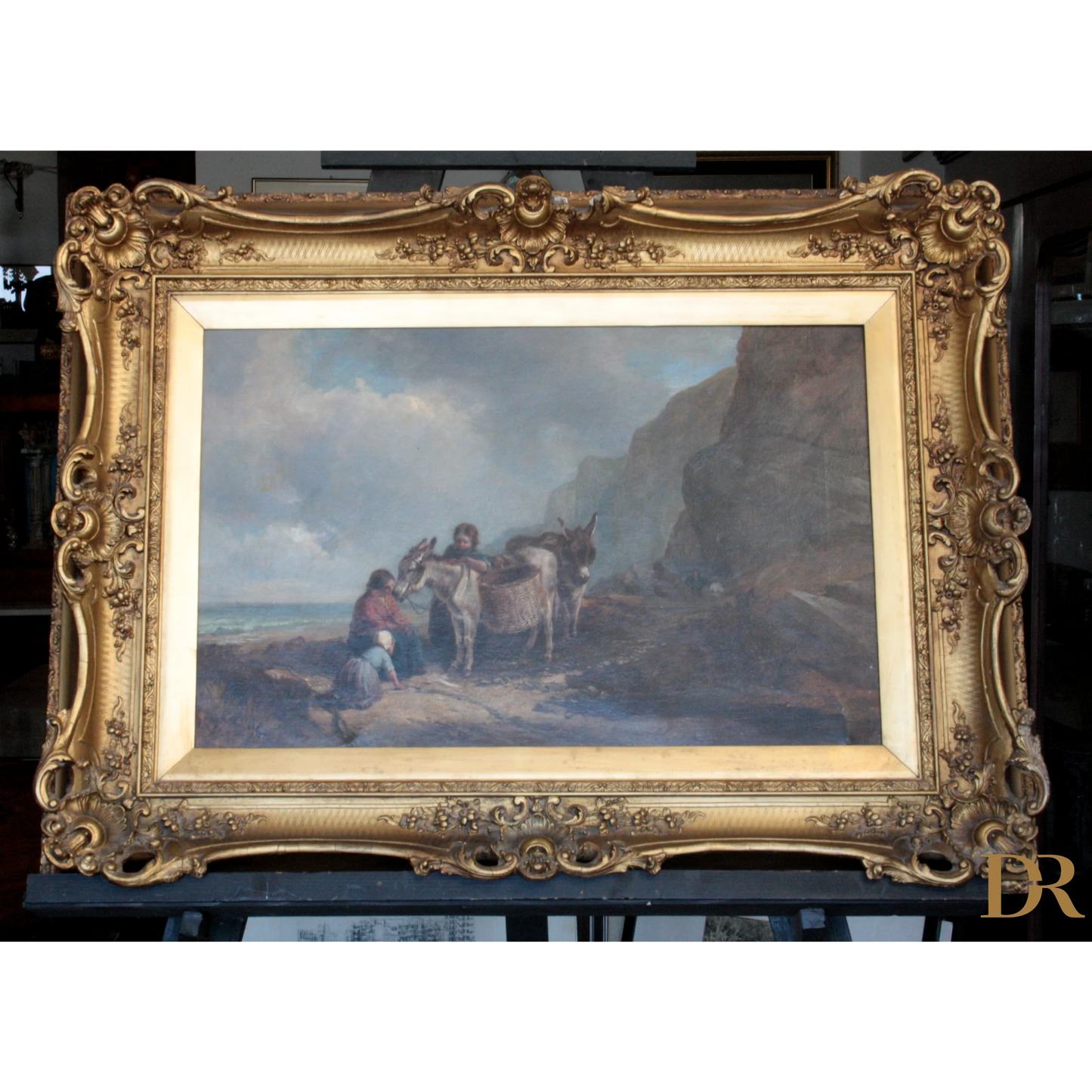 Cornice dorata ornata con dettaglio intricato e cartoncino crema, Joseph Paul Pettitt