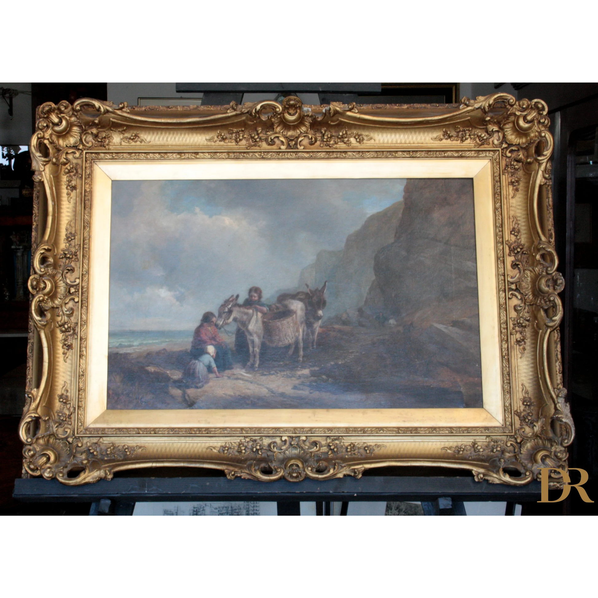 Cornice dorata ornata con dettaglio intricato e cartoncino crema, Joseph Paul Pettitt