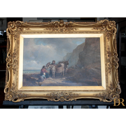 Cornice dorata ornata con dettaglio intricato e cartoncino crema, Joseph Paul Pettitt