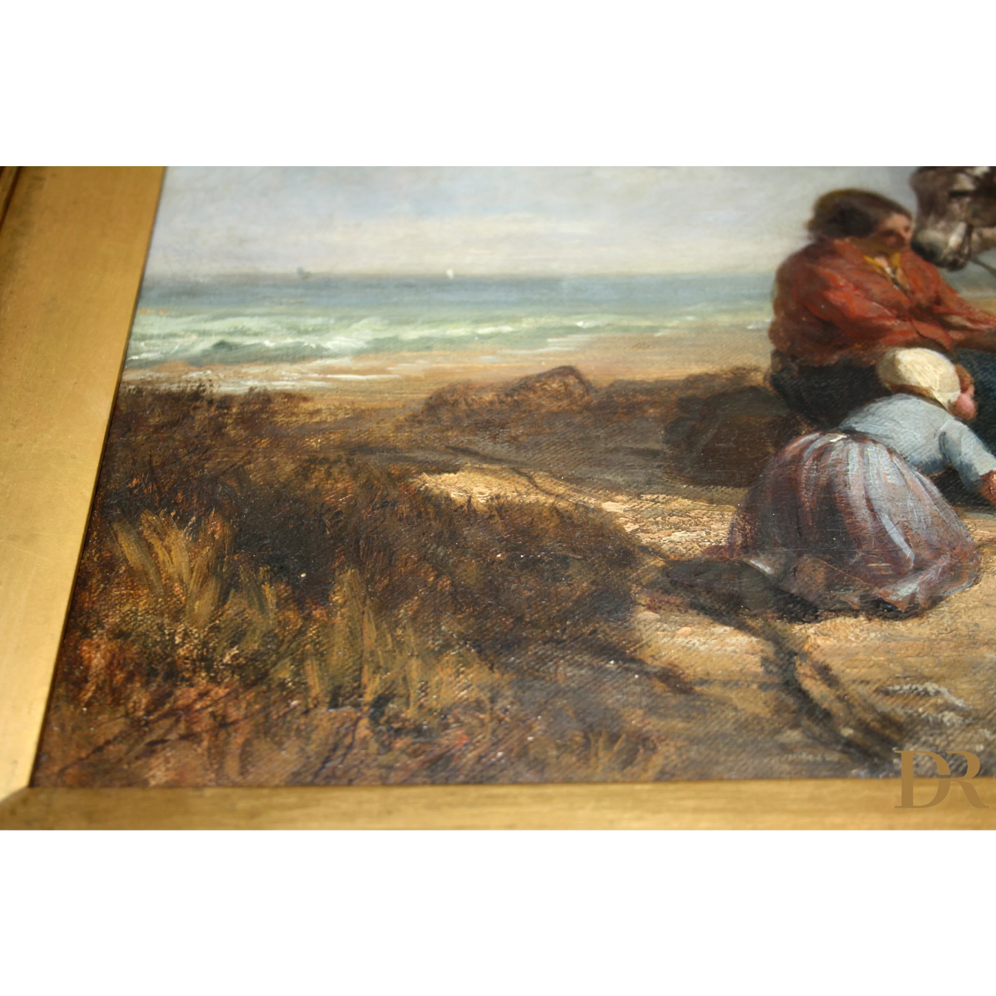 Dipinto di Joseph Paul Pettitt e George Young con figure in viola e marrone sulla spiaggia