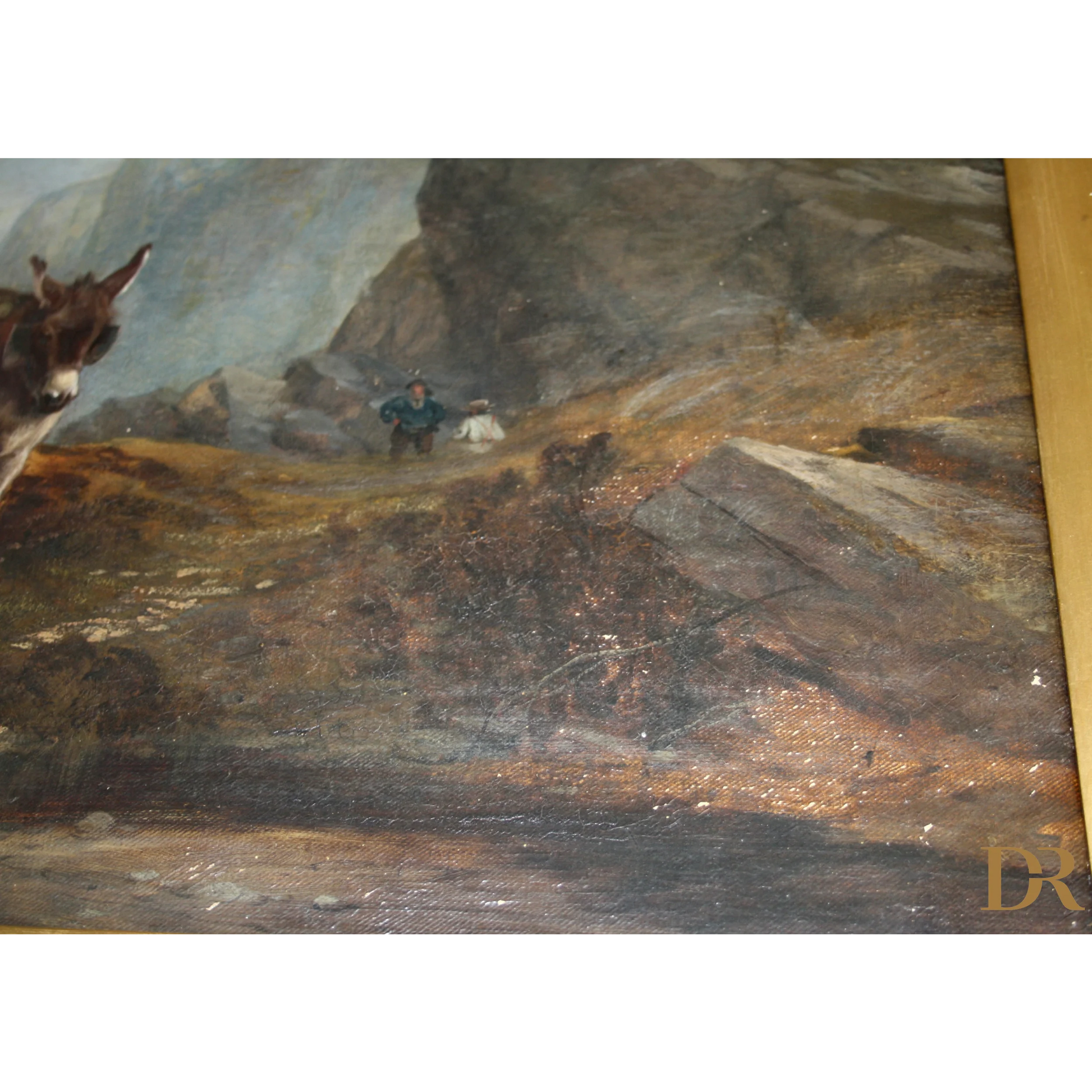 Sacco in pelle marrone con dettagli dorati e motivo floreale, Joseph Paul Pettitt