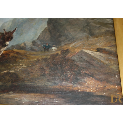 Sacco in pelle marrone con dettagli dorati e motivo floreale, Joseph Paul Pettitt