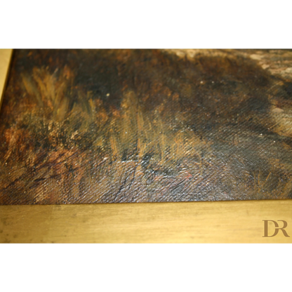 Dipinto vintage di foglie autunnali di Joseph Paul Pettitt con firma e attribuzione