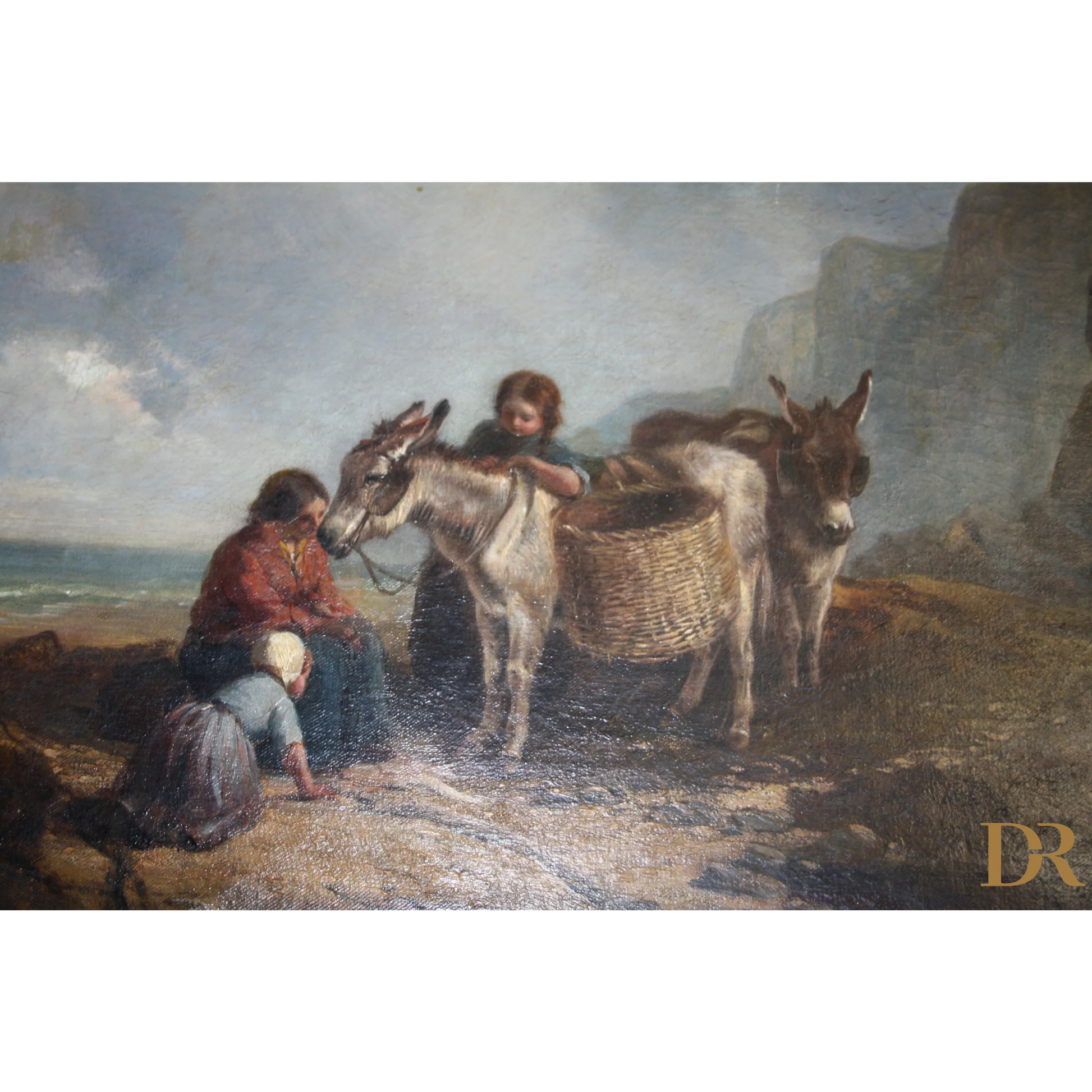 Cestino in fibra naturale con manici, attribuito a Joseph Paul Pettitt, XIX secolo