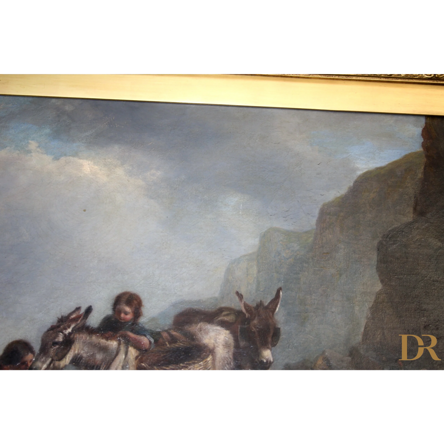 Dipinto di un asino con cornice d’oro di Joseph Paul Pettitt e George Young