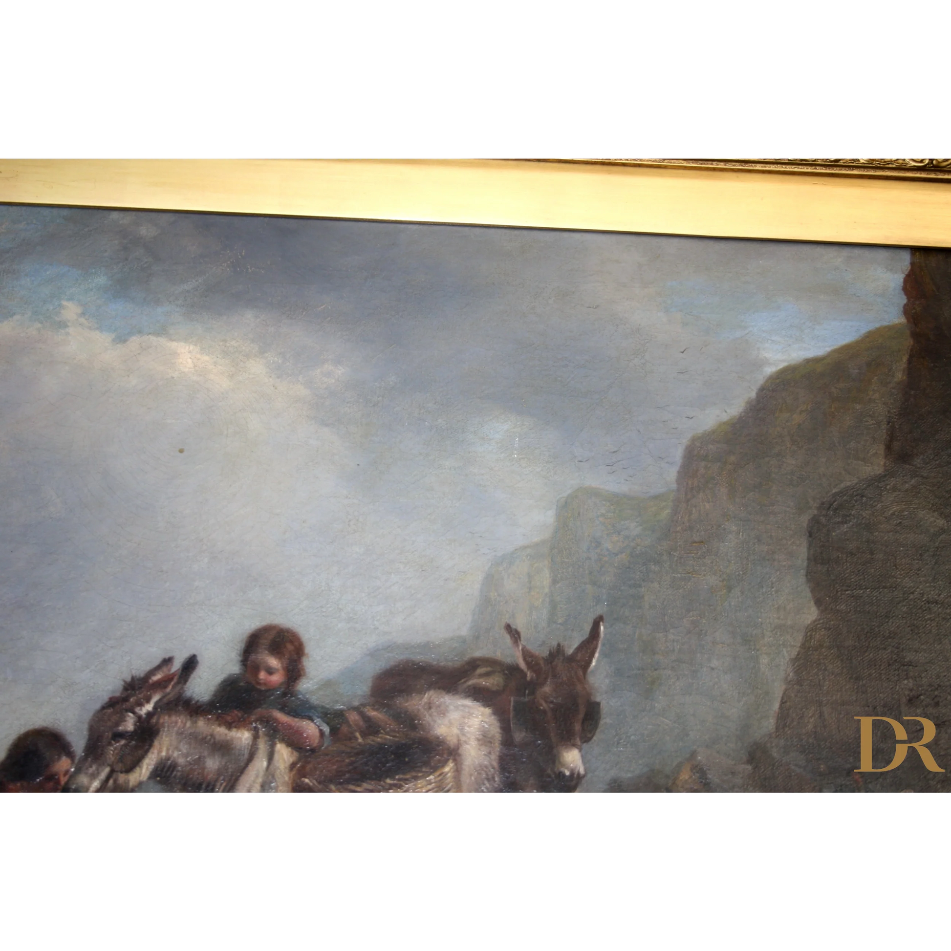 Dipinto di un asino con cornice d’oro di Joseph Paul Pettitt e George Young