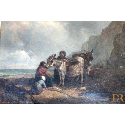 Asino marrone con marchio di attribuzione di Joseph Paul Pettitt su terreno roccioso