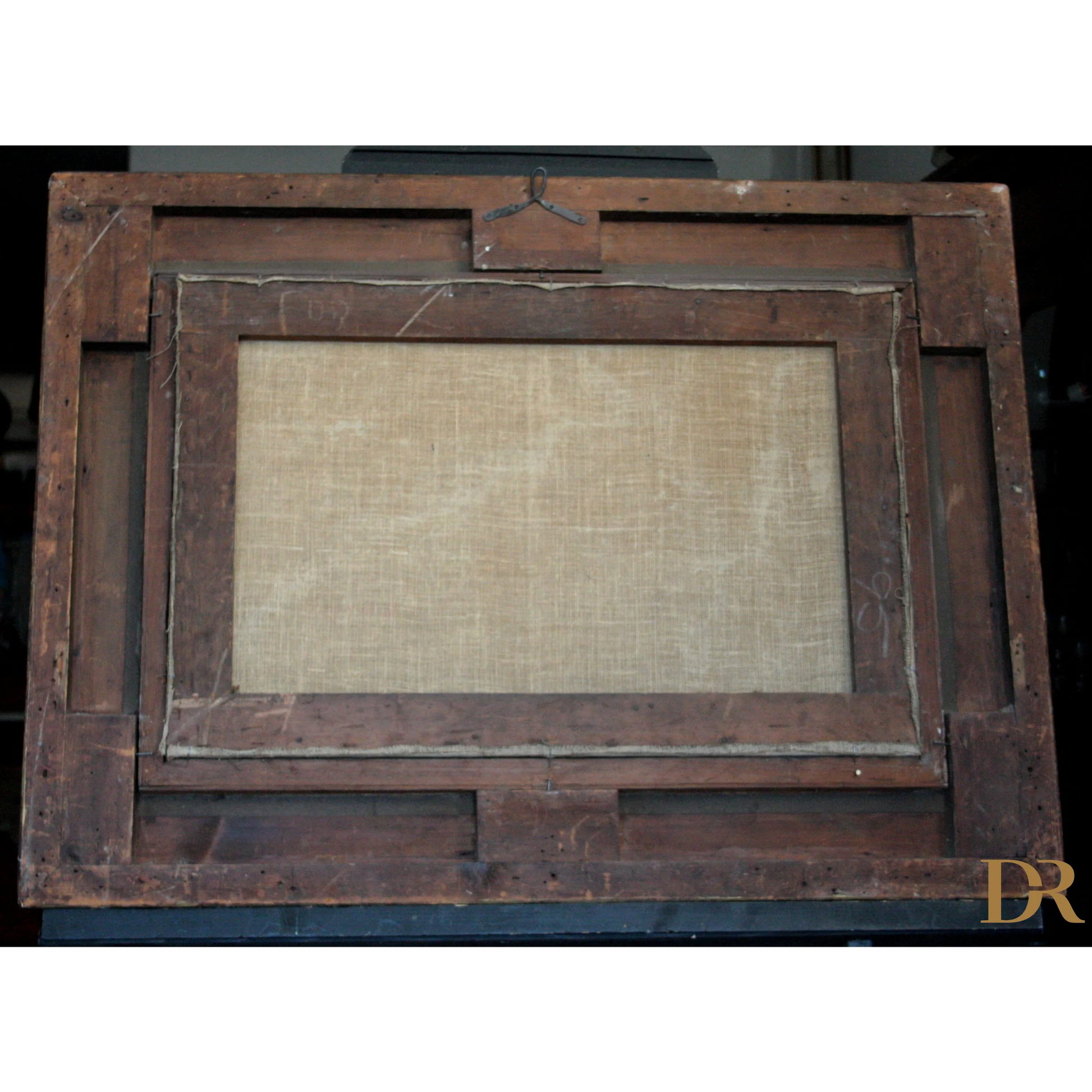 Cornice in legno con inserto tessuto intrecciato, Joseph Paul Pettitt, stile rustico