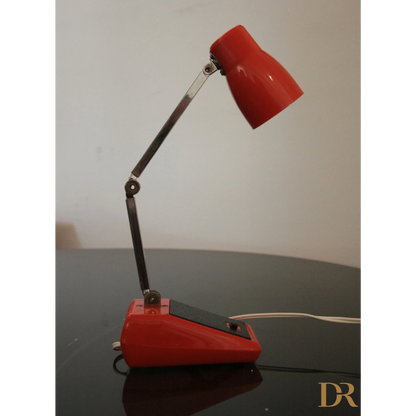 Lampada da Tavolo MG rossa regolabile, esemplare autentico Hong Kong 1970