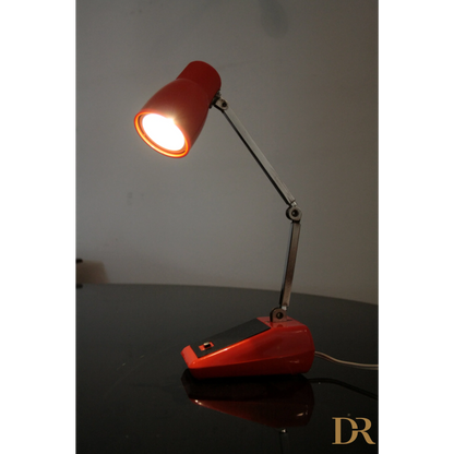Lampada da Tavolo MG illuminata rossa regolabile, esemplare autentico Hong Kong 1970