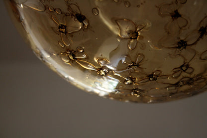 Antica ciotola in vetro soffiato amber, design italiano, perfetta per la casa vintage