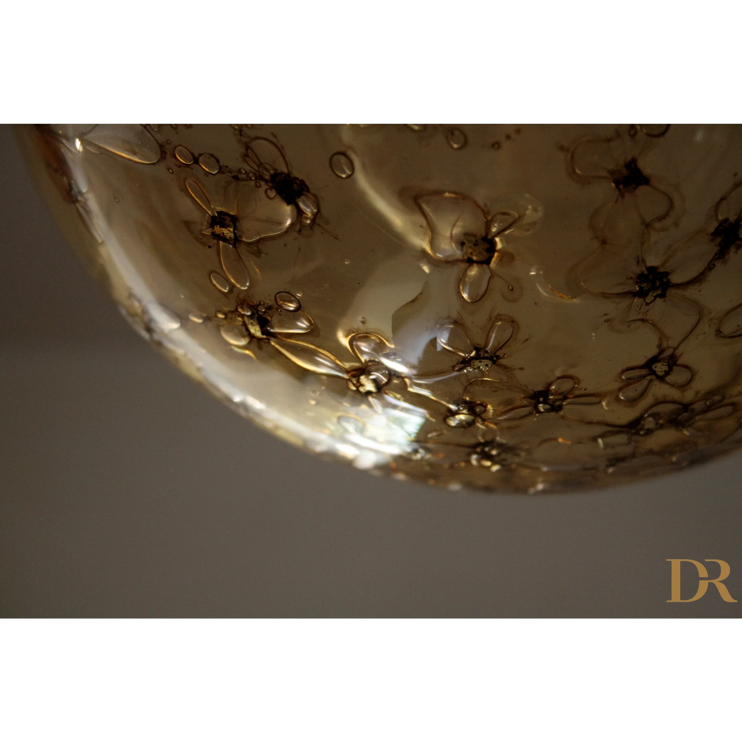 Antica ciotola in vetro soffiato amber, design italiano, perfetta per la casa vintage