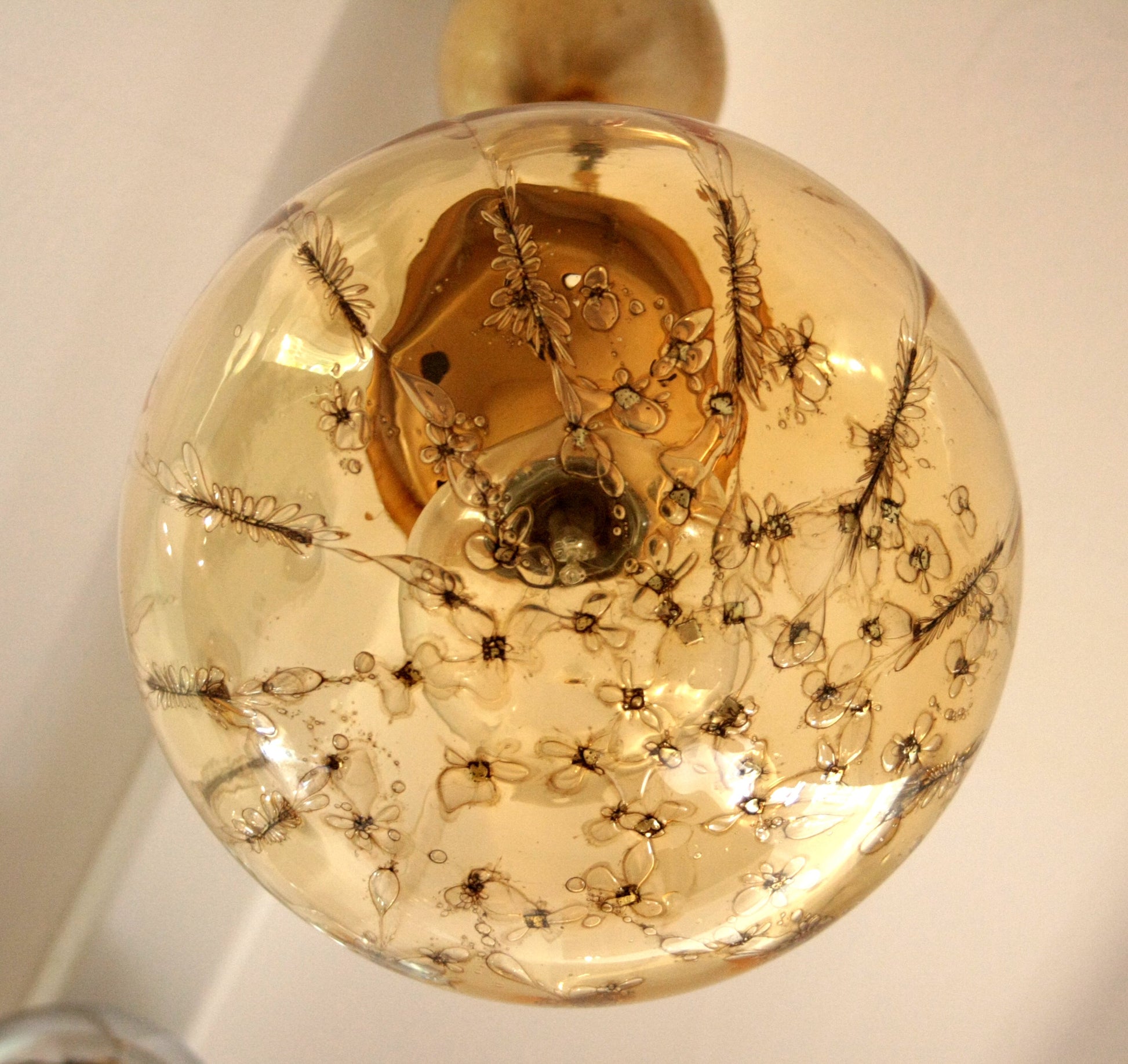 Ornato vetro soffiato dorato design italiano per casa Lampadario a sospensione La Murrina