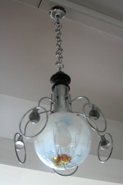 Lampadario vintage Mazzega anni 70 con piacere globi in vetro per un tocco rétro