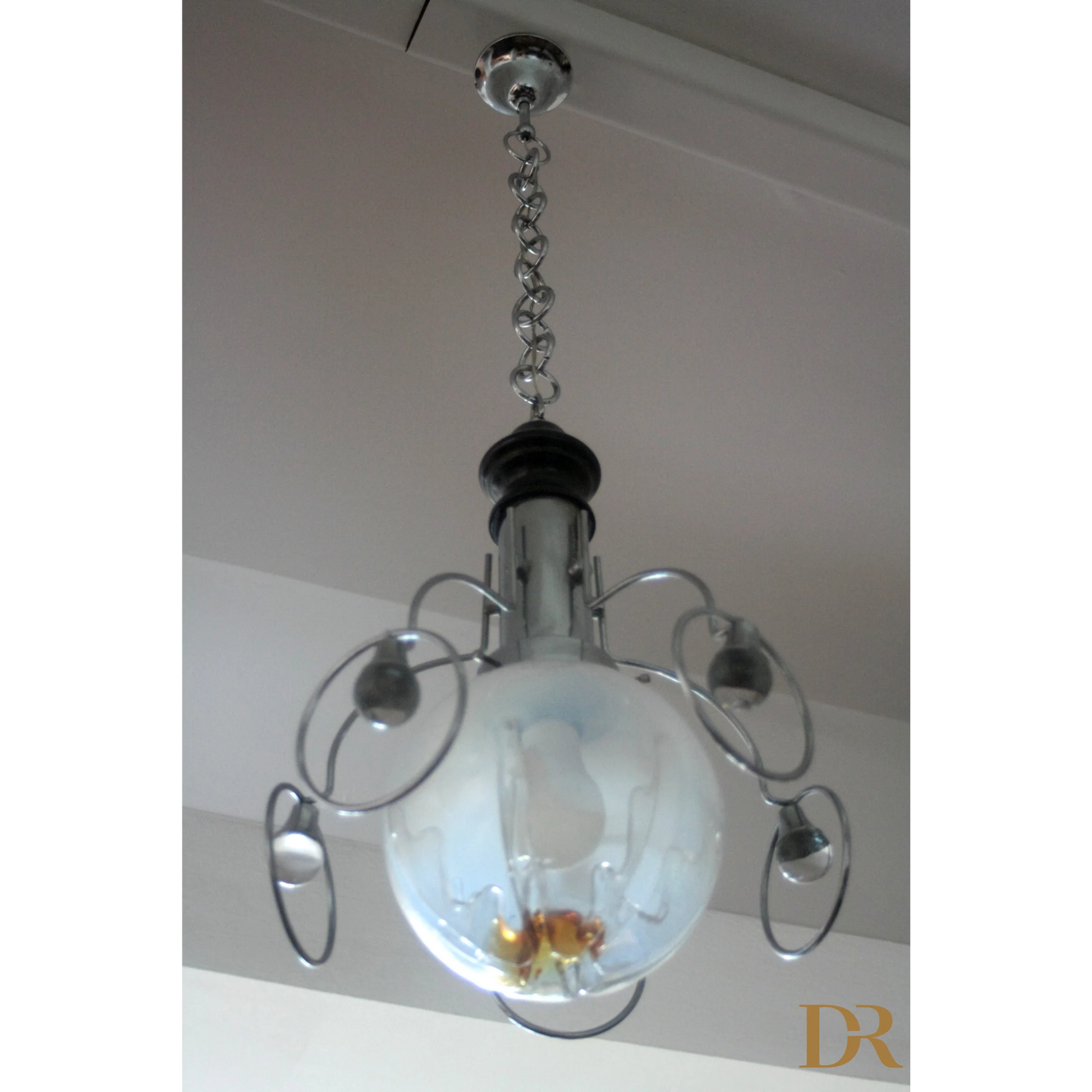 Lampadario vintage Mazzega anni 70 con piacere globi in vetro per un tocco rétro