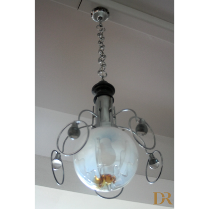 Lampadario vintage Mazzega anni 70 con piacere globi in vetro per un tocco rétro
