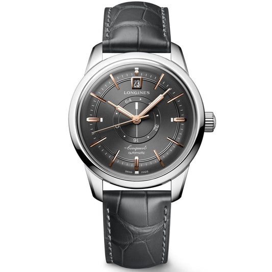Longines orologio Conquest Heritage Central Power Reserve 38mm antracite automatico acciaio L1.648.4.62.2