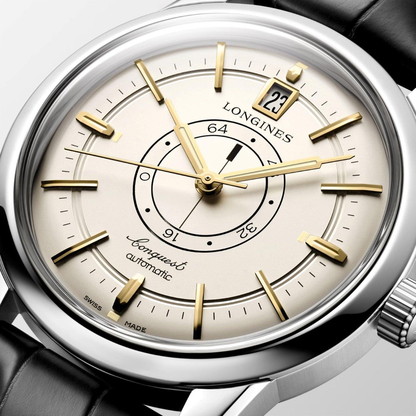 Longines orologio Conquest Heritage Central Power Reserve 38mm champagne automatico acciaio L1.648.4.78.2