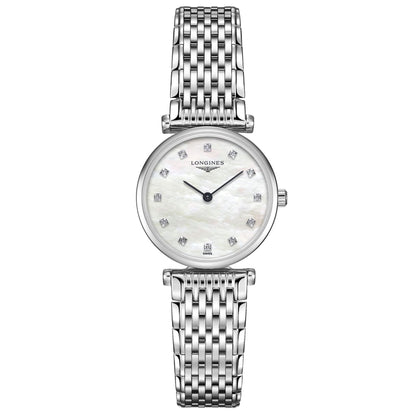 Longines orologio La Grande Classique 24mm madreperla diamanti acciaio quarzo L4.209.4.87.6