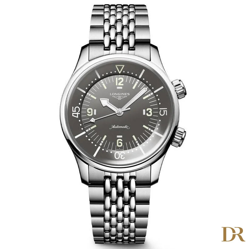 Longines orologio Legend Diver 39mm grigio automatico acciaio L3.764.4.99.6