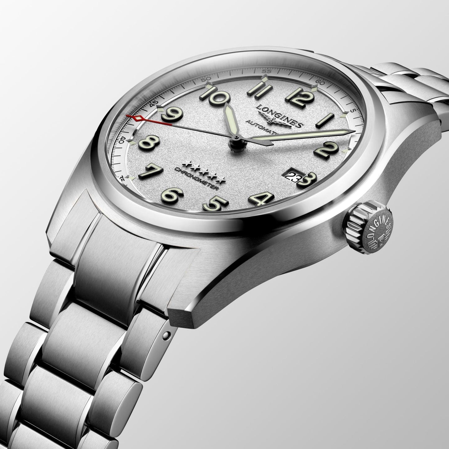 Longines orologio Longines Spirit 42mm argento automatico acciaio L3.811.4.73.6