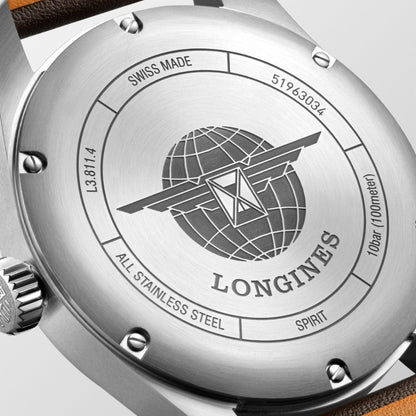 Longines orologio Longines Spirit 42mm nero automatico acciaio L3.811.4.53.0