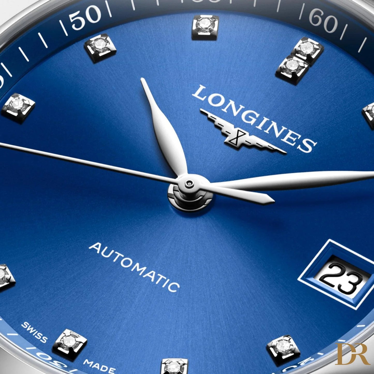 Longines orologio Master Collection 34mm blu diamanti automatico acciaio L2.357.4.98.6