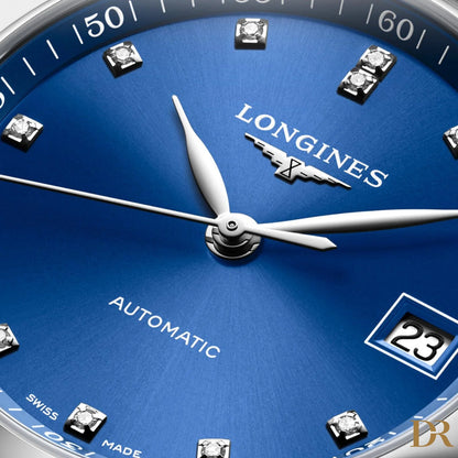Longines orologio Master Collection 34mm blu diamanti automatico acciaio L2.357.4.98.6