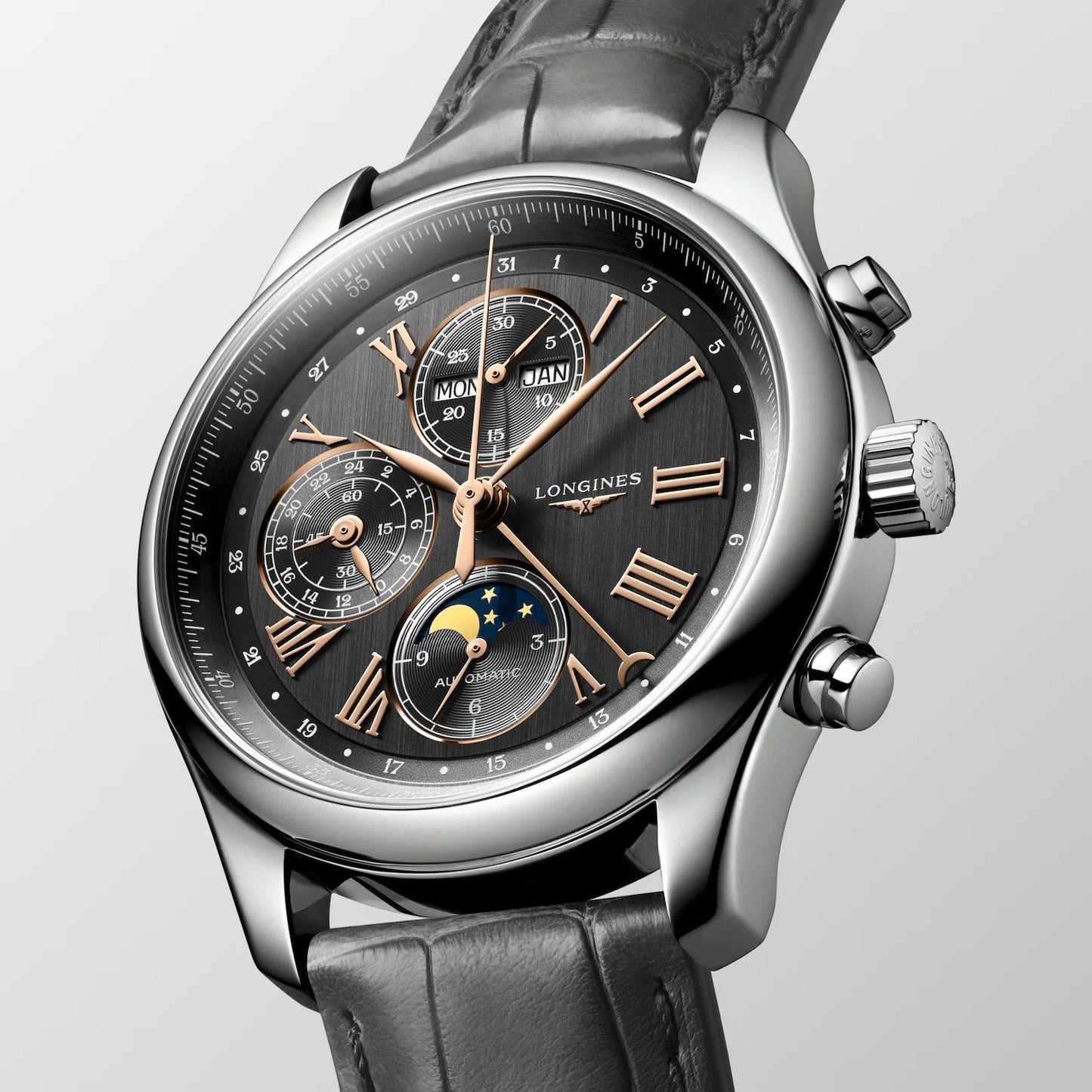 Longines orologio Master Collection 42mm antracite automatico acciaio L2.773.4.61.2