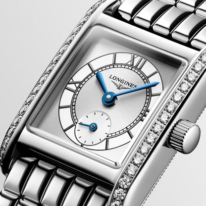 Longines orologio Mini Dolcevita 21.5x29mm argento diamanti quarzo acciaio L5.200.0.75.6