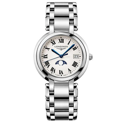 Longines orologio Primaluna 34mm argento quarzo acciaio L8.116.4.71.6