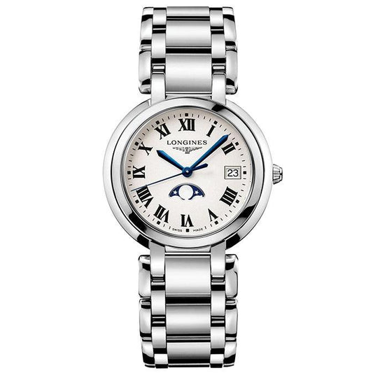 Longines orologio Primaluna 34mm argento quarzo acciaio L8.116.4.71.6