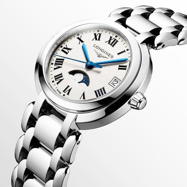 Longines orologio Primaluna 34mm argento quarzo acciaio L8.116.4.71.6