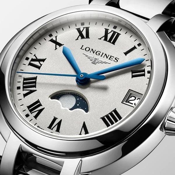 Longines orologio Primaluna 34mm argento quarzo acciaio L8.116.4.71.6