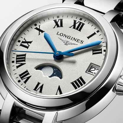 Longines orologio Primaluna 34mm argento quarzo acciaio L8.116.4.71.6