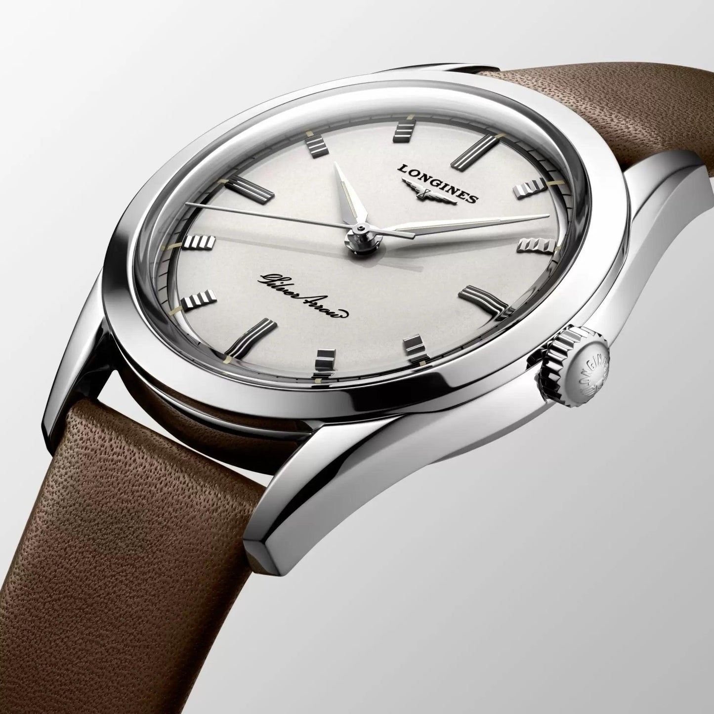 Longines orologio Silver Arrow 38,5mm argento automatico acciaio L2.834.4.72.2