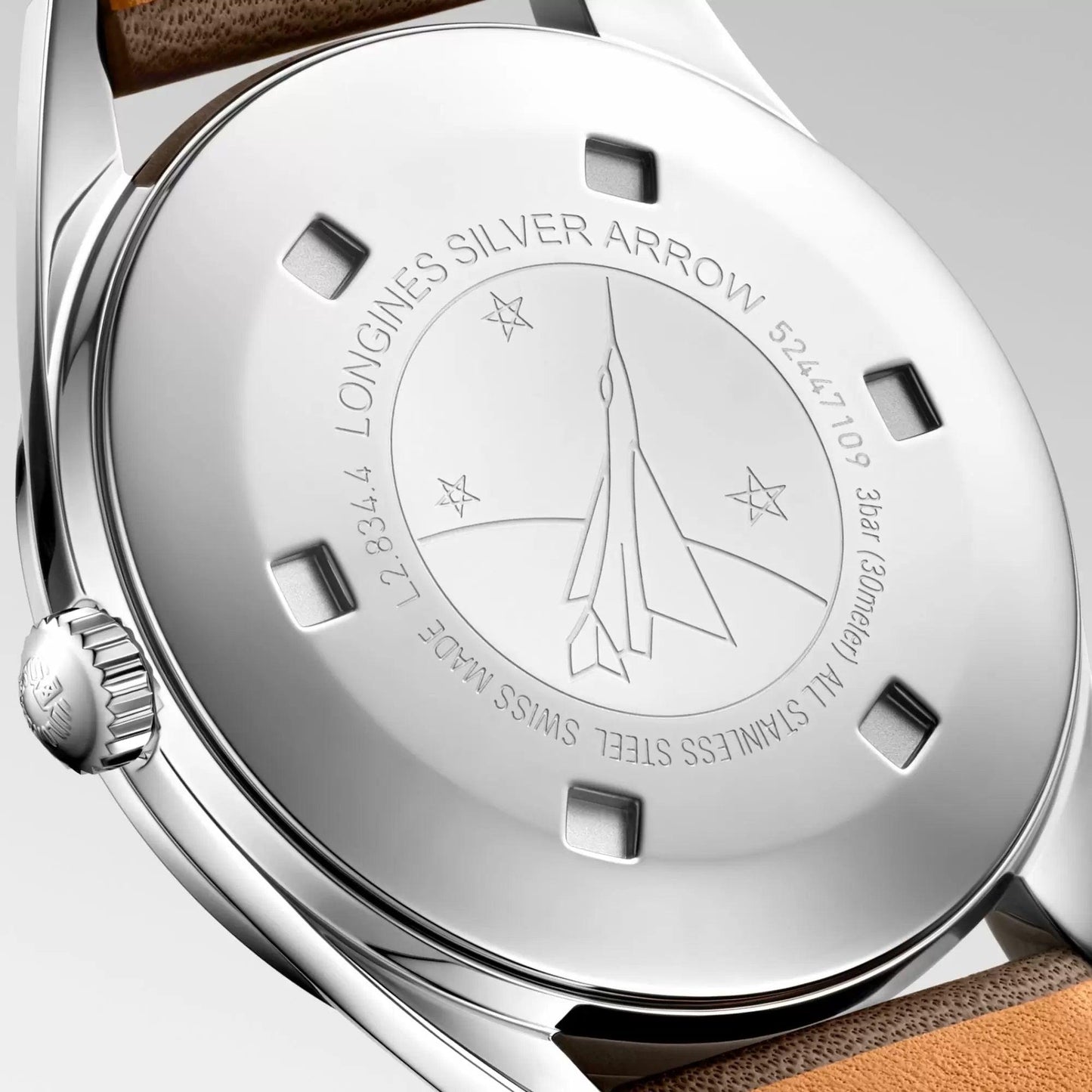 Longines orologio Silver Arrow 38,5mm argento automatico acciaio L2.834.4.72.2