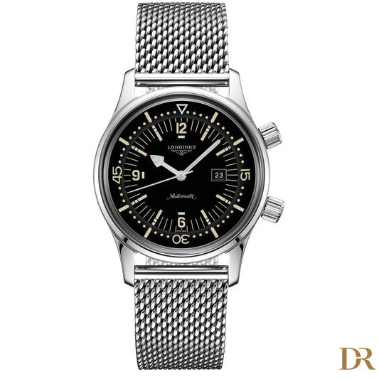 Longines orologio The Longines Legend Diver Watch 36mm nero automatico acciaio L3.374.4.50.6