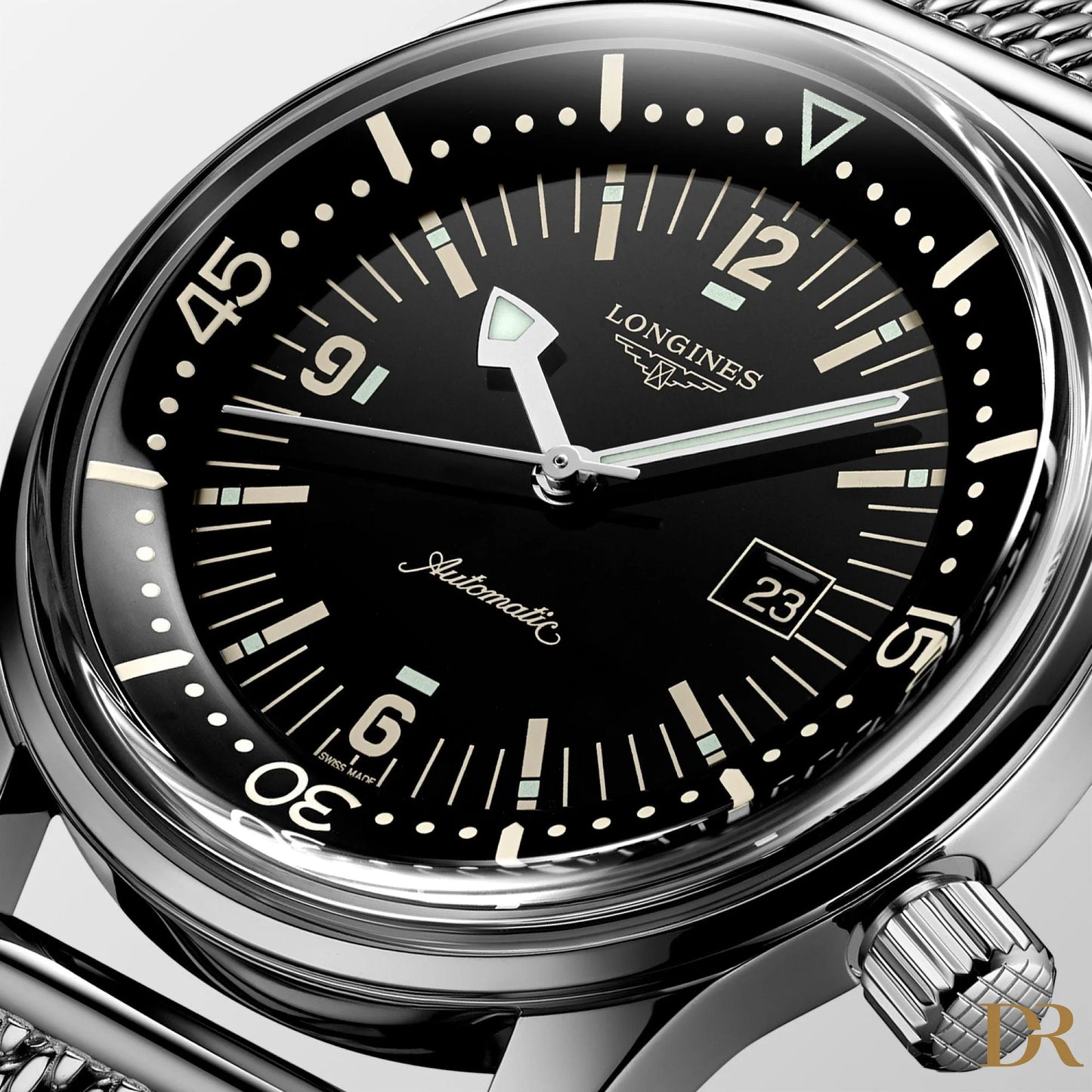Longines orologio The Longines Legend Diver Watch 36mm nero automatico acciaio L3.374.4.50.6
