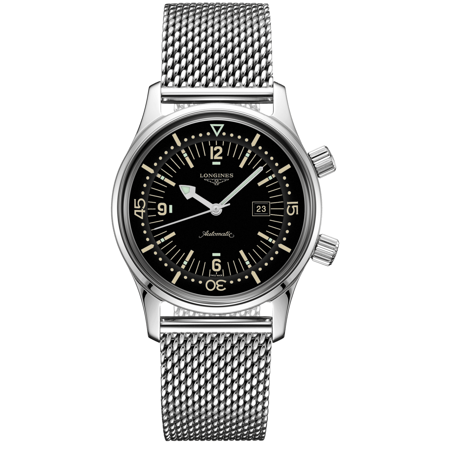Longines orologio The Longines Legend Diver Watch 36mm nero automatico acciaio L3.374.4.50.6