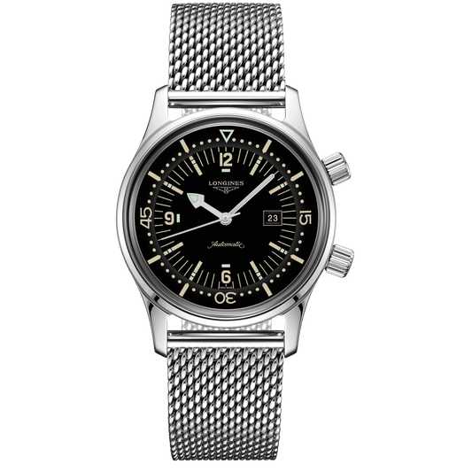 Longines orologio The Longines Legend Diver Watch 36mm nero automatico acciaio L3.374.4.50.6