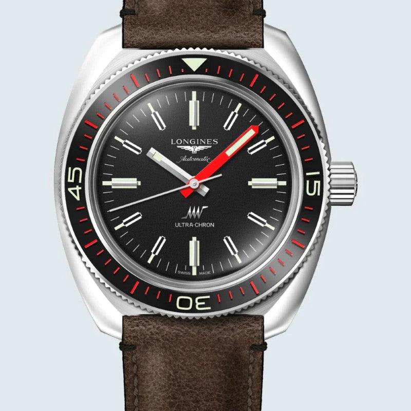 Longines orologio Ultra-Chron Box Edition 43mm nero automatico acciaio L2.836.4.52.8