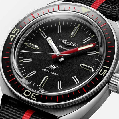 Longines orologio Ultra-Chron Box Edition 43mm nero automatico acciaio L2.836.4.52.8
