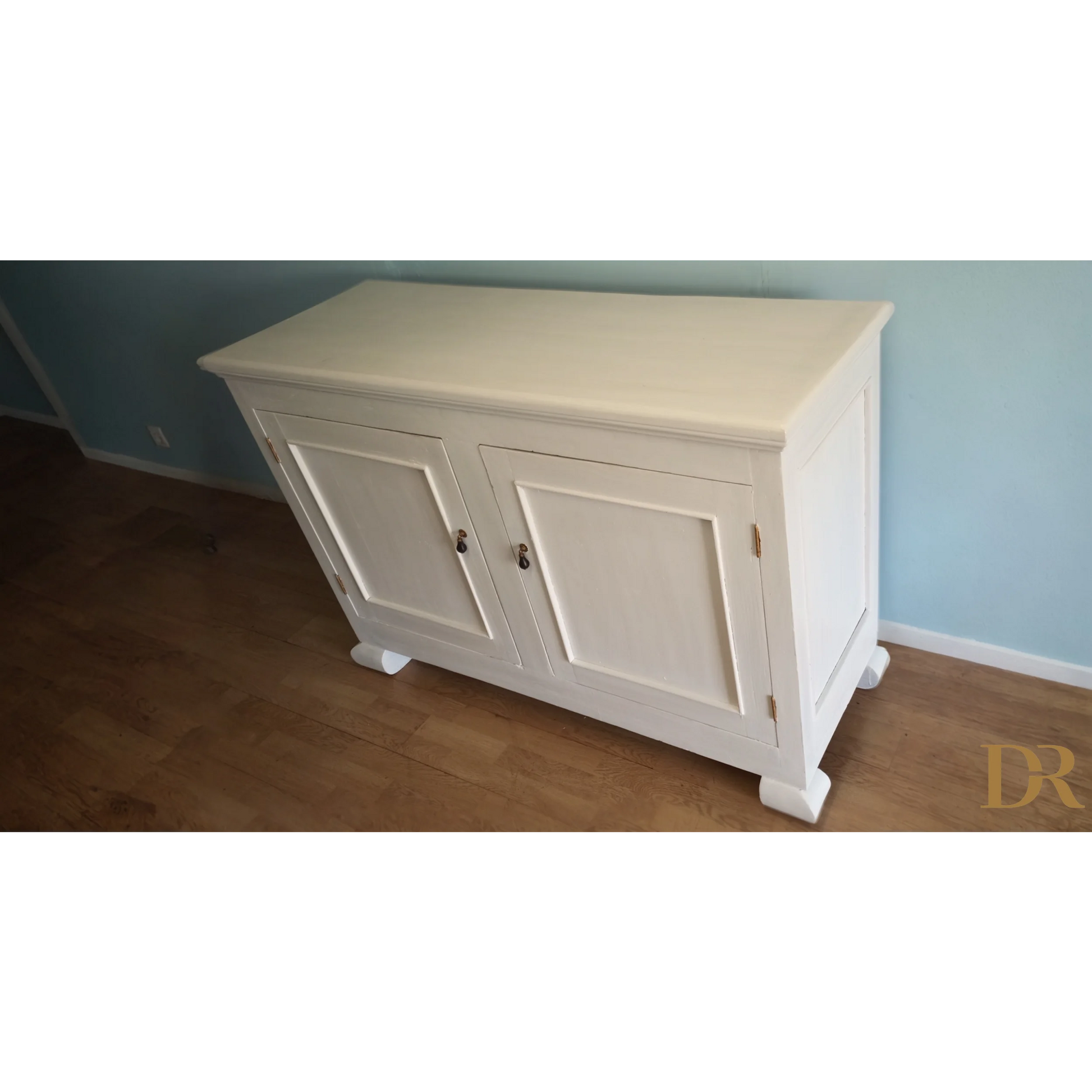 Madia Credenza Dispensa Design Provenzale Shabby Chic Vintage Indust in bianco avorio