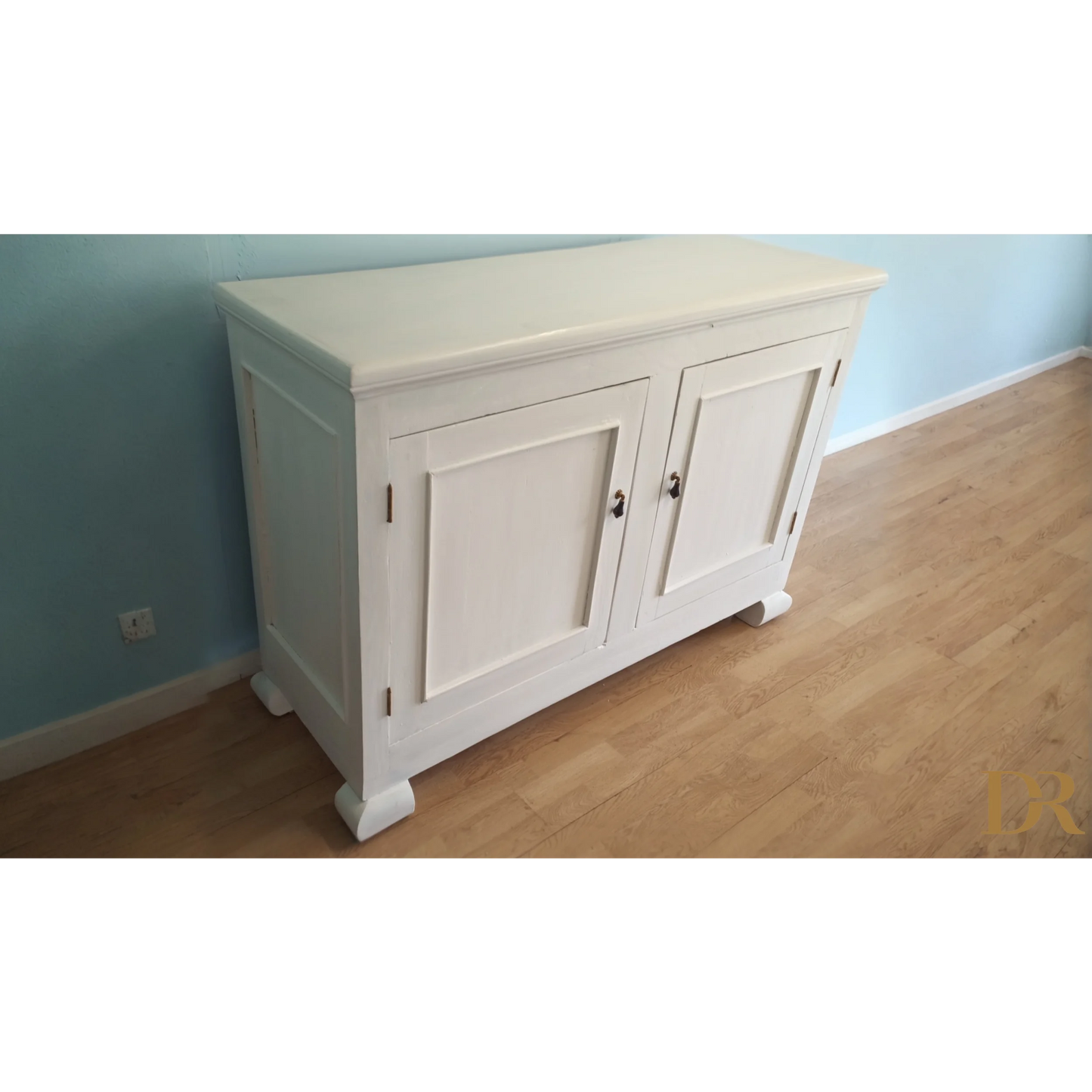 Madia Credenza Dispensa Design Provenzale Shabby Chic con due porte e piedi decorativi