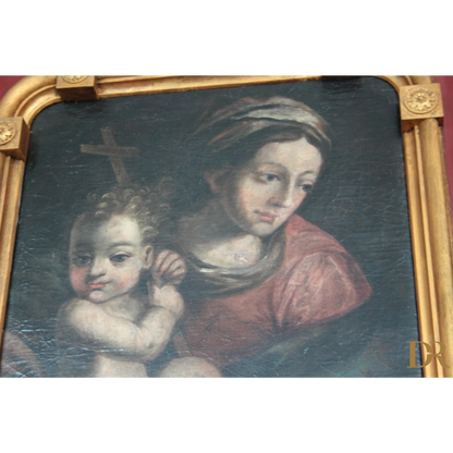 Tela raffigurante Madonna e Bambino, Italia Settentrionale, epoca ultimi decenni