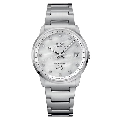 Mido orologio Commander Lady 35mm madreperla diamanti automatico acciaio M021.207.11.106.00