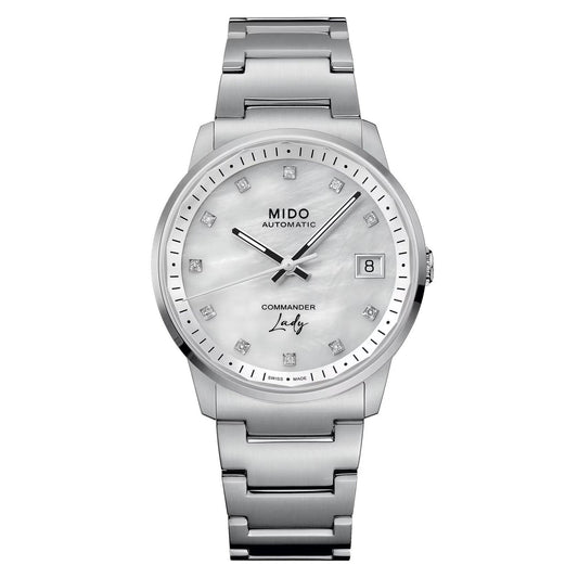 Mido orologio Commander Lady 35mm madreperla diamanti automatico acciaio M021.207.11.106.00