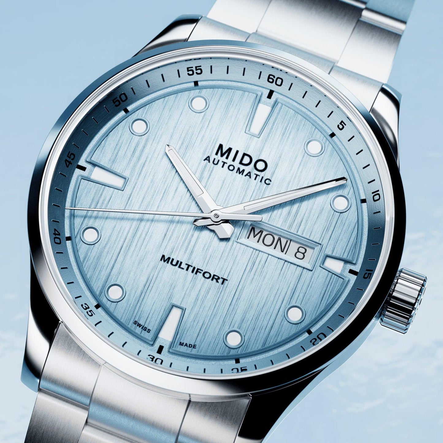 美度 Multifort M Freeze 42mm 绿松石色自动上链钢表 M038.430.11.041.00